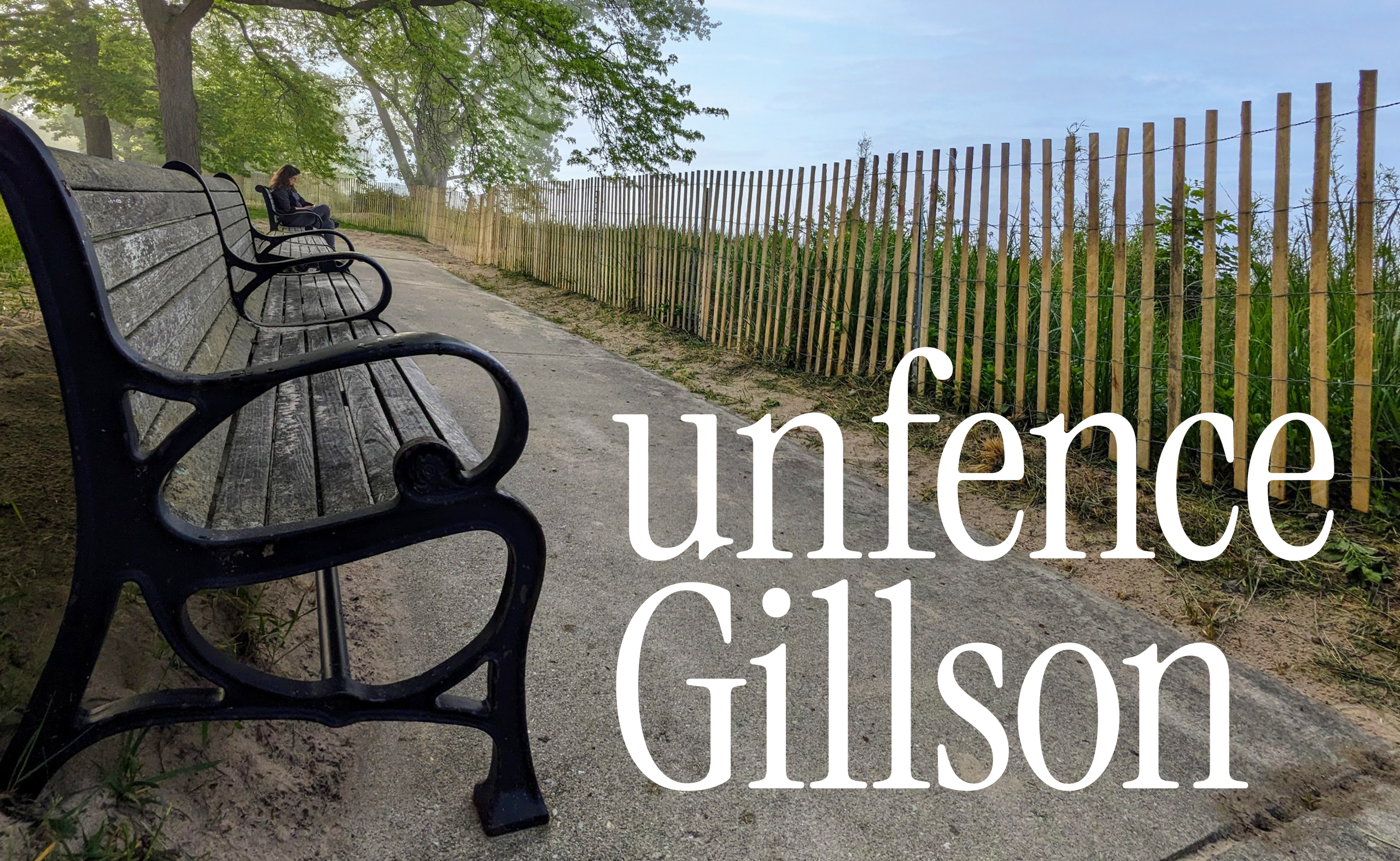 Unfence Gillson: Image of beachside bench with view obstructed by fence in front of it